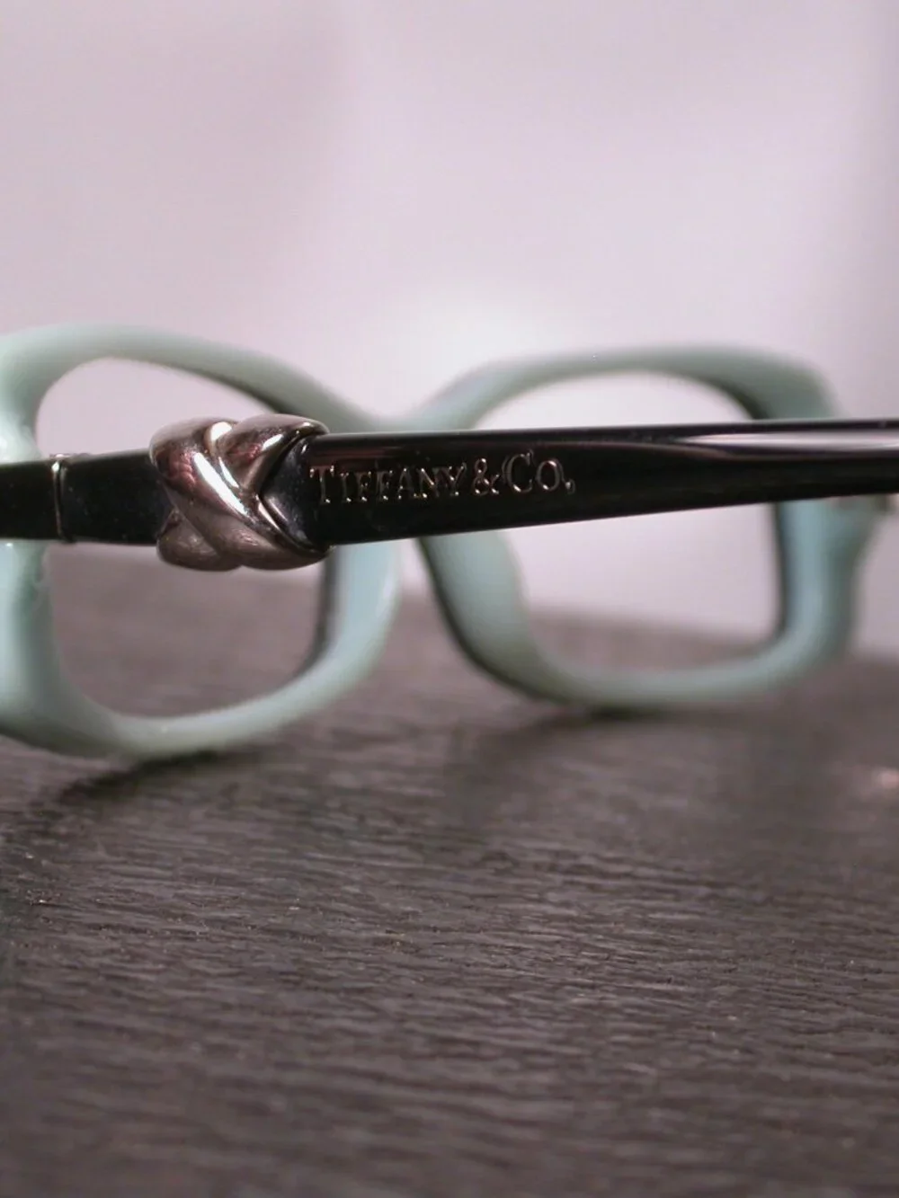 Authentic Tiffany Designer Black Blue and Chrome Eyeglasses Frames Made in Italy